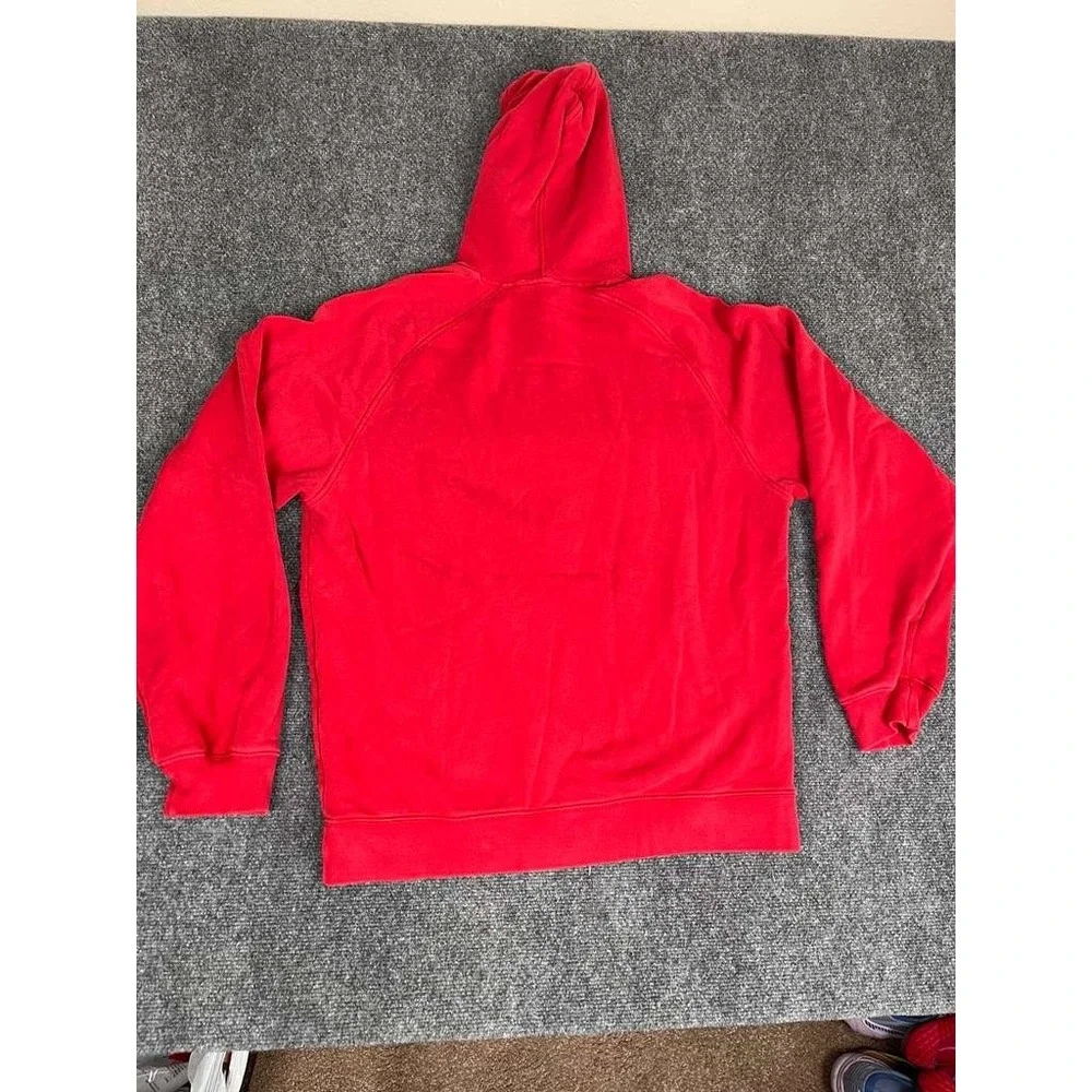 Vintage Nike Hoodie Mens Large‎ Red Pullover Mini Swoosh Gray Tag Y2K